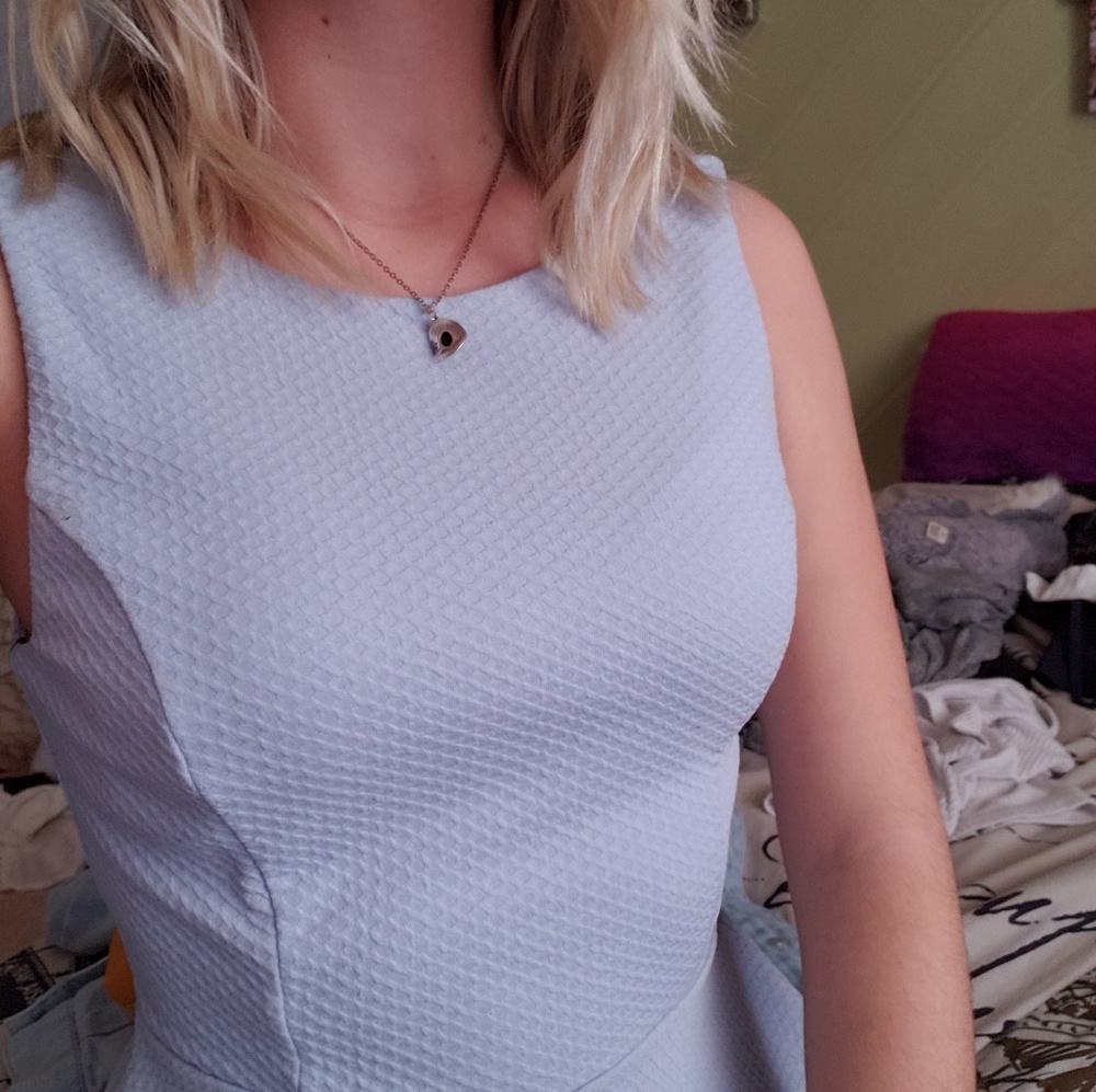 Blue flare out shirt